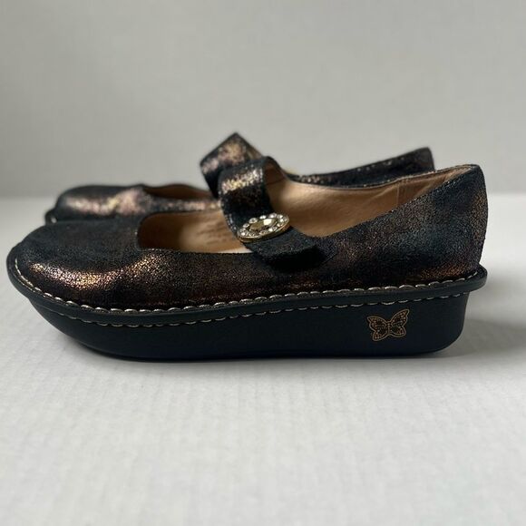 Alegria Paloma Soft Metallic Mary Janes Gold 38/US 8-8.5 - Picture 2 of 6